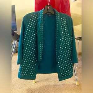 Small Women’s Rock Star Jacket. Color: Dark turquoise with silver studs Size: 2